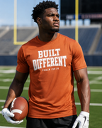 "Built Different" Psalm 139:14 Sport Tek Performance Shirt (White letters on dark shirt)