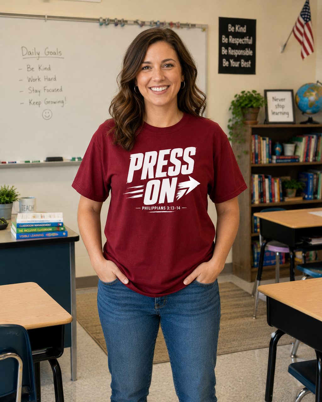 "Press On" Philippians 3:13–14 Next Level (Front and Back)