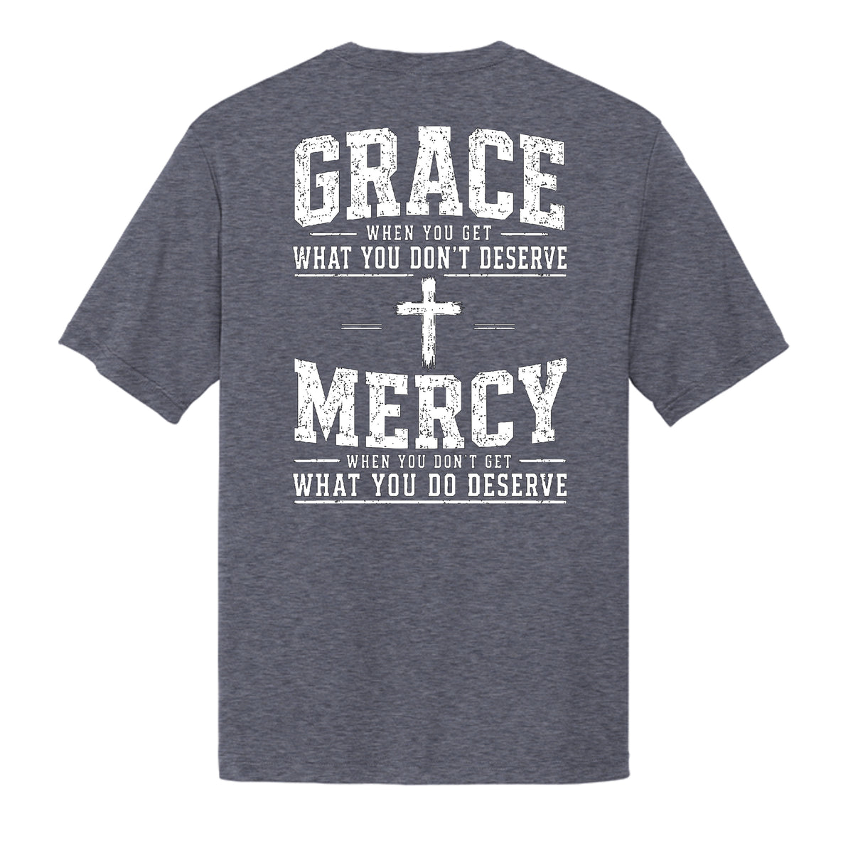 True Navy Heather - ST350 - BACK